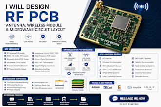 design rf pcb antenna, wireless module and microwave circuit layout