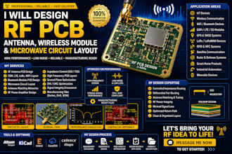 design rf pcb antenna, wireless module and microwave circuit layout