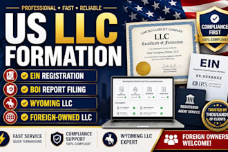 register US llc, ein, boi report and wyoming llc formation