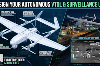 design autonomous uav vtol drone cad layout and surveillance prototype