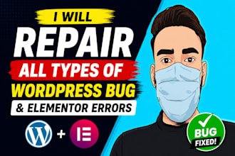 repair all types of wordpress bug and elementor errors