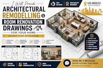 provide architectural remodelling and room renovation drawings for your home