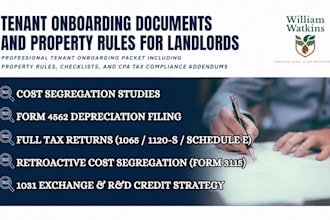 draft tenant lease onboarding packet and property rules for landlords