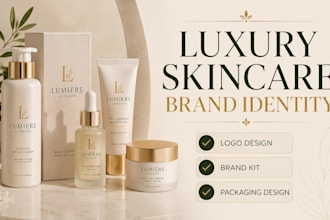 design a complete luxury brand identity for skincare brands