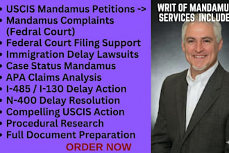 prepare a federal court mandamus complaint against uscis for pending application