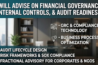 advise on financial governance, internal controls, and audit readiness