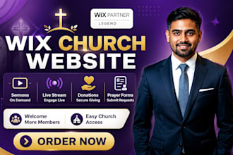 design wix church website sermons live stream donation  prayer request form