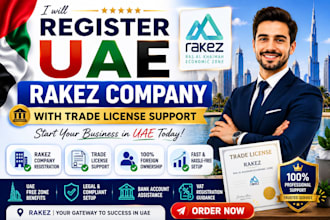 register uae rakez company with trade license support