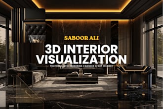 create 3d interior visualization and rendering