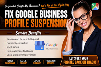 set up google business profile, reinstate suspended gmb, optimize gmb listing