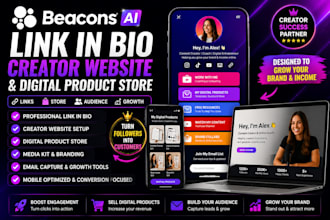 create beacons ai link in bio, creator website and digital products store