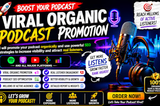 do viral organic podcast promotion, podcast SEO to million active audience