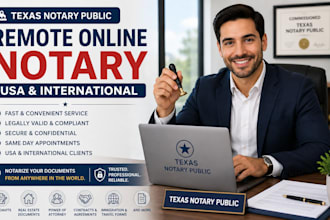 notarize documents remote usa and international texas notary public