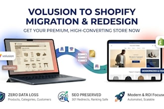 migrate your volusion website to a premium shopify store design or redesign