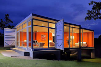 design shipping container home, 3d cad models, fabrication, construction drawing