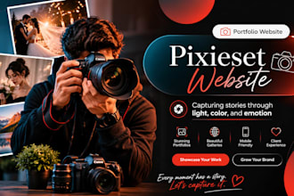 design an attractive pixieset website, photography website, squarespace