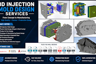 design 3d injection molds for prototyping, plastic parts and manufacturing