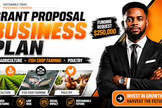 write a grant proposal business plan for agriculture fish crop farming poultry