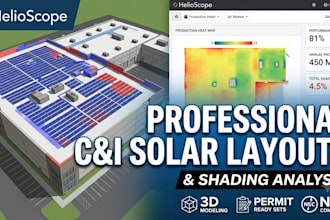 design commercial rooftop solar layouts and helioscope shading analysis