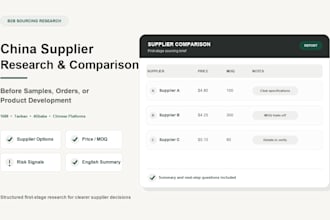 research and compare china suppliers for your product