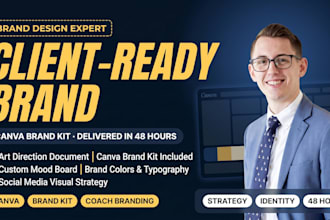 do art direction and brand design for female coaches in canva