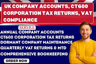 be your UK accountant for UK company accounts, vat, and tax return ct600