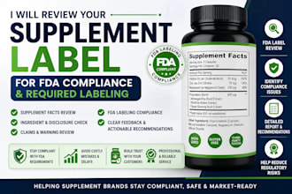 review your supplement label for fda compliance and required