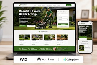 build lawn care website landscaping gardening junk removal booking website