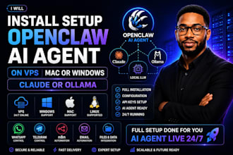 install setup openclaw ai agent on vps mac or windows clauude or ollama
