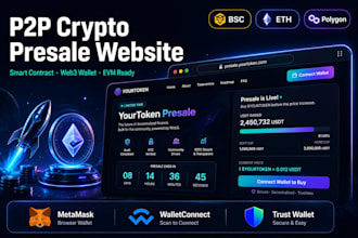 build a p2p crypto presale website with smart contract and web3 wallet