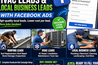 generate roofing leads, hvac leads and local business leads with facebook ads