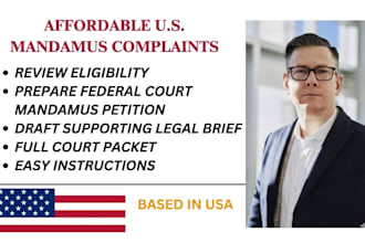 write a mandamus petition with legal brief for US federal court submission