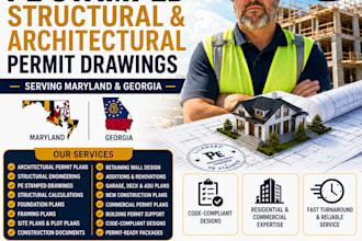 architectural permit plan construction licensed pe stamp in maryland georgia