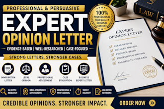 write professional expert opinion letters for immigration, and business cases