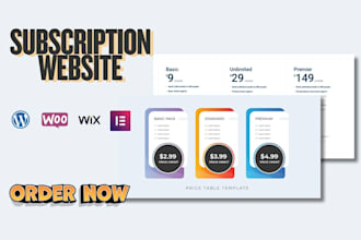 build membership subscription website using wordpress subscription website