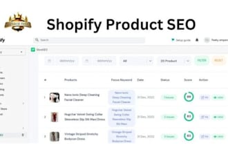 do SEO optimization, increase shopify store webiste speed, google rankings