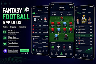 design a fantasy football app UI UX and sports management platform in figma