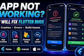 fix flutter app bugs crashes errors and build issues