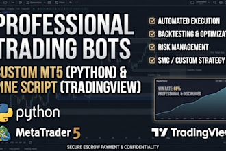 build custom pine script indicators and python mt5 trading bots