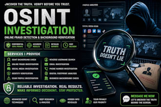 investigate online fraud and social media investigation, osint background check