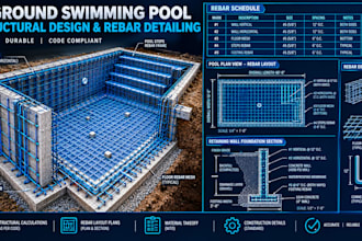 do swimming pool structural design and rebar detailing