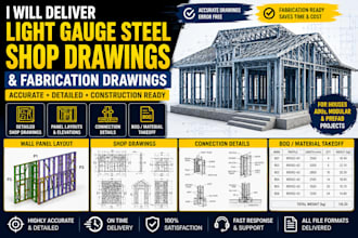 deliver light gauge steel shop drawings and fabrication drawings