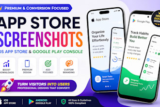 design premium aso, app store screenshots for ios app store, google play console