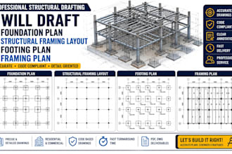 draft foundation plan structural framing layout footing plan framing plan
