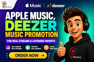 do apple music, deezer music promotion for real streams and listeners growth