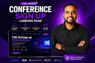 design a conference sign up landing page
