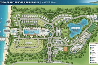 design custom property, resort, and development maps and campground map