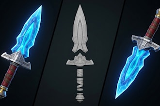 create 3d weapon gun model game ready low poly weapon prop model engine weapon