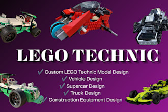 3d design lego technic , moc, sets, cars with xml partlist building instruction