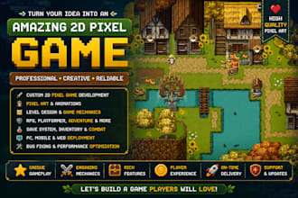 develop a professional 2d pixel art game, rpg game, metroidvania game